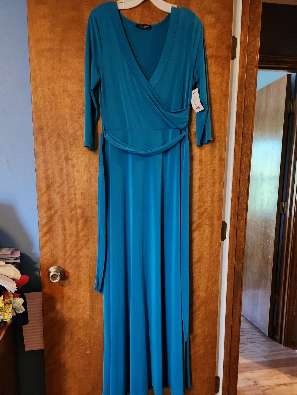Red Dress Boutique Teal Wrap-Style Maxi Dress